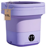 Portable washing machine,Mini Washer,11L upgraded large capacity foldable Washer, Deep cleaning of underwear, baby clothes and other small clothes.Suitable for apartments, dormitories, hotel. (Purple)